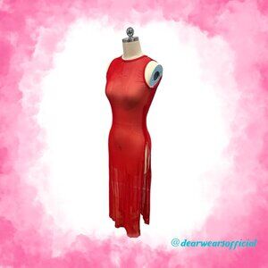 Red Sheer Beach Dress